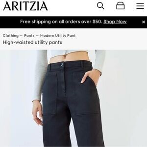 Aritzia Black High-Waisted Modern Utility Pants
